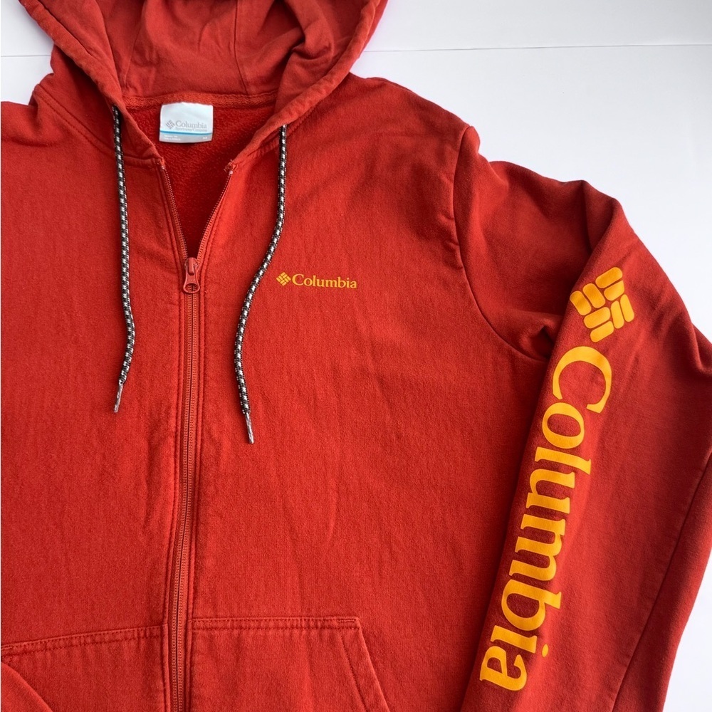 Columbia full zip Orange Hoodie sz M - Picture 2 of 3